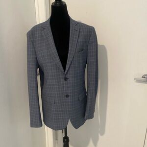 SELECTED Slim Fit Blue Plaid Blazer Men/Women blazer for OVERSIZED look SIZE 40R